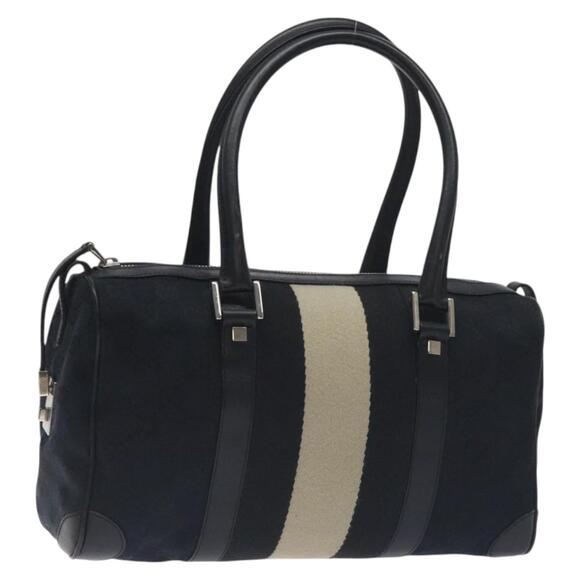 GUCCI GG Canvas Sherry Line Hand Bag Black Silver 000 0851 000 0851 - Picture 1 of 16